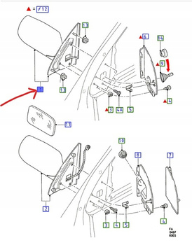 LUSTERKO ZEWNĘTRZNE LEWE FORD ESCORT 1995-2001 _ 1044256 _  94AB-17682-FC