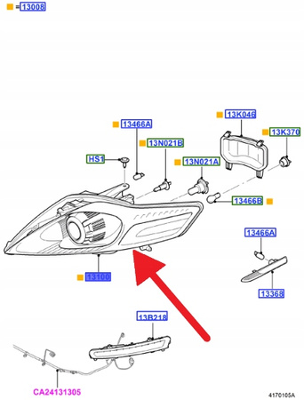 REFLEKTOR PRZEDNI LEWY FORD MONDEO Mk4 2007- OE 1800851 _ 7S71-13101-EF