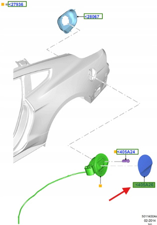 POKRYWA WLEWU PALIWA FORD MUSTANG 2015- OE 5304252 _ FR3B-63405C46-BB