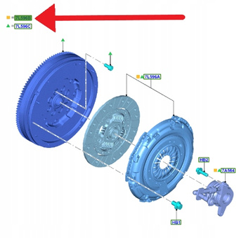 SPRZĘGŁO 1.5 EB MANUAL FORD FOCUS FIESTA 2018- OE 2350161 _ HX7G-7C623-AA
