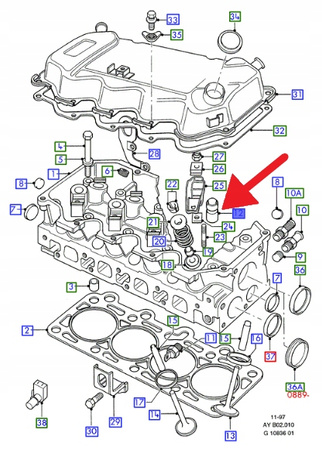 POPYCHACZ ZAWORU 1.4 1.6 FORD ESCORT FIESTA SIERRA 6129778 _ 81SM-6500-D1H