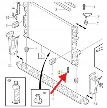 KOREK SPUSTOWY CHŁODNICY VOLVO S80 07- V70 2008- S60 V60 2011- OE 30776240