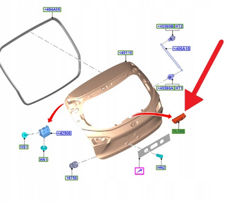 AMORTYZATOR KLAPY TYŁ FORD FOCUS HATCHBACK 2018- OE 2284099 _ JX7B-7L195-AB