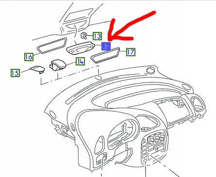 PRZEŁĄCZNIK ZEGAREK FORD GALAXY 1994-2000 _ 7290299 _ 95VW-15000-CAU1AD