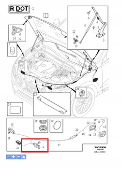 ZAMEK MASKI LEWY VOLVO XC60 2023- OE 32405275