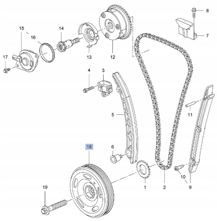 Koło pasowe wału Corsa Astra G, H, Meriva - 1.0, 1.2, 1.4 _55574771