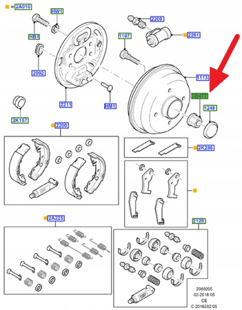 NAKRĘTKA ZWROTNICY TYŁ FORD FIESTA FOCUS 1998- 1949319 _ FU7J-3B477-AA