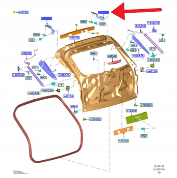ZAWIAS KLAPY BAGAŻNIKA LEWY TYŁ FORD KUGA 2020- 2371270 _ LJ6B-S42901-AB