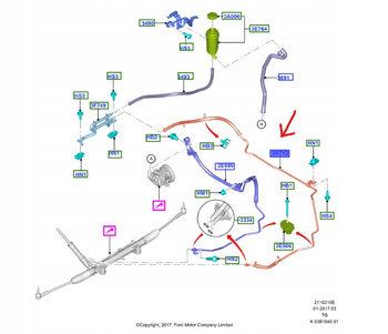 PRZEWÓD UKŁADU WSPOMAGANIA TRANSIT CUSTOM 2015- 2389416 _ BK21-3A713-CK