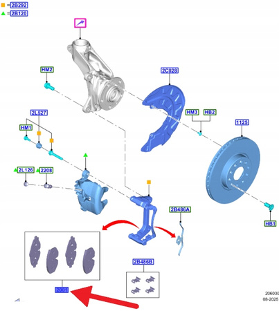 KLOCKI HAMULCOWE PRZÓD TRANSIT CONNECT 2022- 2614208 _ VWN3CA-2D390-DA