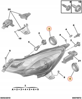 ZAŚLEPKA ŻARÓWKI RELFEKTORA CITROEN C3 A51 DS3 DS5 OE 6203F3