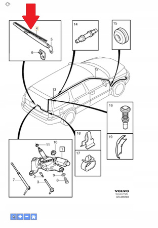 Pióro tylnej wycieraczki Volvo V70, XC70 30753767