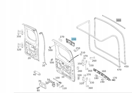 KLAMKA KLAPY TYŁ MERCEDES A415 760 00 00
