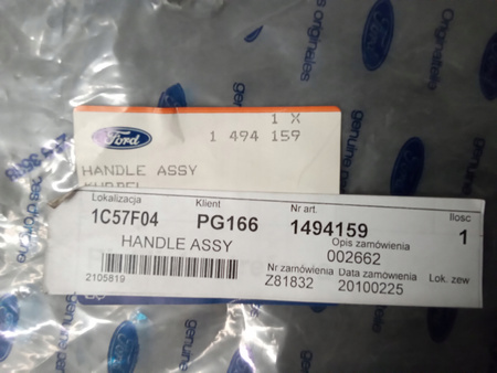 KLAMKA DRZWI PRZESUWNYCH PRAWA TRANSIT 2000- 06- 2180809 _ 1C15-V266A62-BF