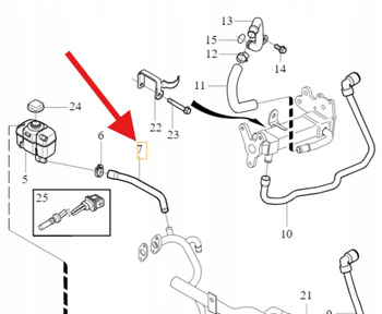 PRZEWÓD ZBIORNIKA WYRÓWNAWCZEGO 2.4 D5244T VOLVO XC90 2003- OE 30680928