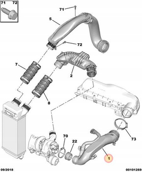DOLOT POWIETRZA TURBO CITROEN C3 C4 C5 DS3 DS4 DS5 OE 9811909980