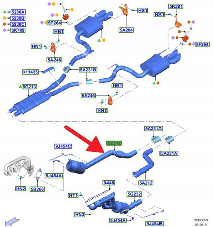 KATALIZATOR 5.0 V8 FORD MUSTANG 2017- OE 2697101 _ JR33-5L230-HF