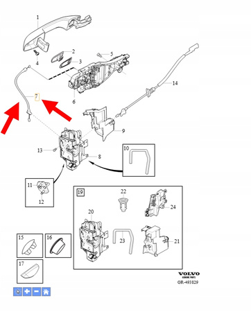 LINKA ZAMKA DRZWI TYŁ VOLVO XC90 2016- OEM/OE 32310863