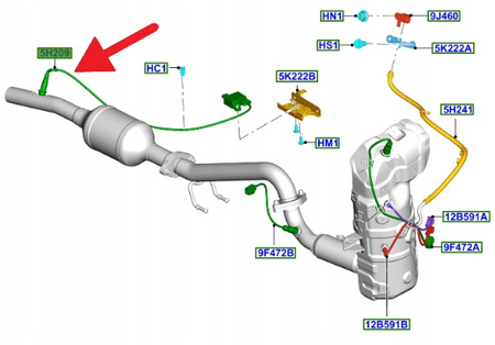 CZUJNIK UKŁADU WYDECHOWEGO NOX FORD KUGA 2018- OE 2454763 _ JV6A-5L239-AB