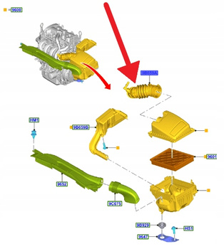 PRZEWÓD POWIETRZA 1.5 EB FORD FOCUS Mk4 2018- 2254834 _ JX61-9R504-HC
