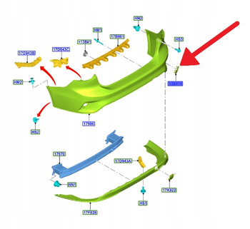 ODBLASK PRAWY TYŁ FORD FOCUS SEDAN 2018- OE 2195825 _ JX7B-13B414-CA