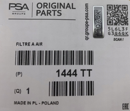 Filtr powietrza Citroen OE / DS OE / PEUGEOT OE 1444TT
