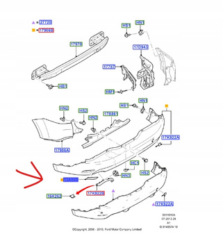 ODBLASK ZDERZAKA TYLNEGO LEWY FOCUS Mk2 KOMBI S-MAX 1493984 _ 6M21-515C0-BC