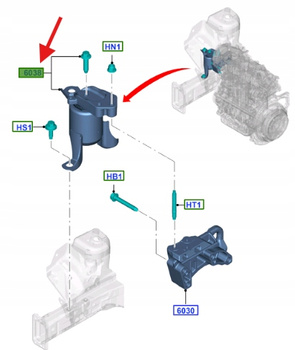 UCHWYT WSPORNIK SILNIKA B-MAX 12-17 FIESTA 08-19 1778550 _ 8V51-6F012-BJ
