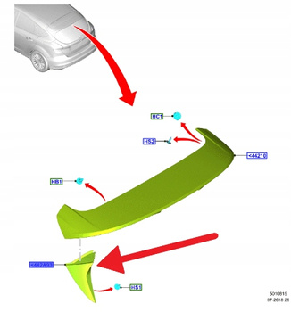 DOKŁADKA SPOJLERA PRAWY TYŁ FORD FOCUS KOMBI 2018- 2417483 _ JX7B-442A92-DD