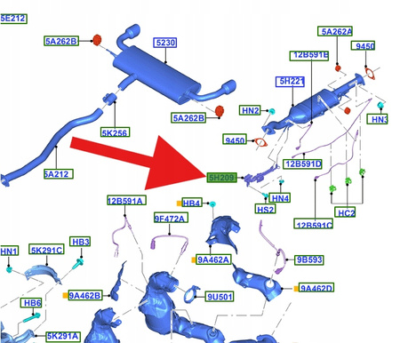 CZUJNIK DPF 2.0 TDCi FORD EDGE SMAX GALAXY 2015- OE 2802874 _ FS7A-5H209-BC