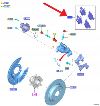 KLOCKI HAMULCOWE TYŁ KUGA FOCUS EDGE SMAX 2494035 _ KTLX61-2M007-BEA