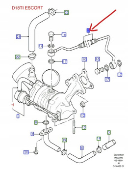 PRZEWÓD TURBOSPRĘŻARKI FORD MONDEO Mk2 ESCORT Mk7 1.8L DIESEL _1014553_96FF-6K679-AB