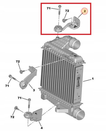 Oryginalny wspornik intercoolera OE Citroen OE 9803779180