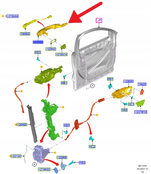 KLAMKA ZEWNĘTRZNA DRZWI PRZÓD FORD KUGA 2020- 5774208 _ LJ6B-S22404-DCPRAA