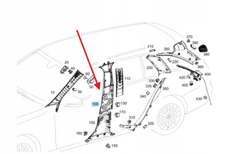GÓRNA OSŁONA SŁUPKA B PRAWA MERCEDES C W205 OE A20569080039F93