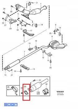 Uszczelka katalizatora / Tłumika środkowego Volvo OE 8672278