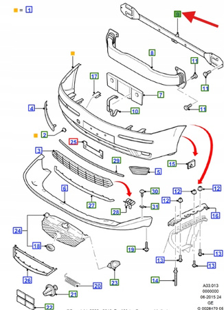 WZMOCNIENIE ZDERZAKA PRZÓD FORD MONDEO MK3 2000- 1121627 _ 1S71-F17859-AE