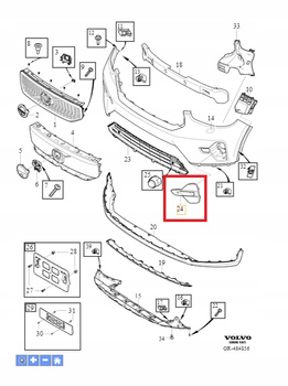 KRATKA ATRAPA ZAŚLEPKA HALOGENU LEWA VOLVO EX40 XC40 2023- C40 OE 32347386