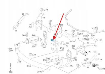 WZMOCNIENIE ŚRODKOWE ZDERZAKA PRZÓD MERCEDES CLS W219 OE A2196201016