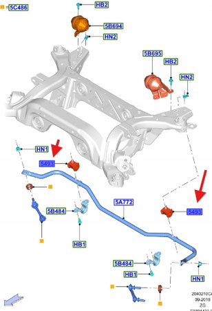 TULEJA DRĄŻKA STABILIZATYORA FORD MUSTANG 15- 23- 5282193 _ FR3C-4A037-BC