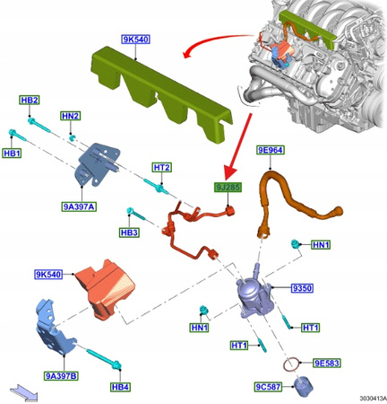 PRZEWÓD POMPY PALIWA 5.0 V8 FORD MUSTANG 2017- OE 2119664 _ JR3E-9J323-CC