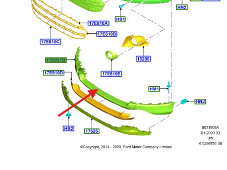 DOKŁADKA ZDERZAKA PRZÓD FORD ECOSPORT 2013- 1837730 _ CN15-17D957-DA5ZCT