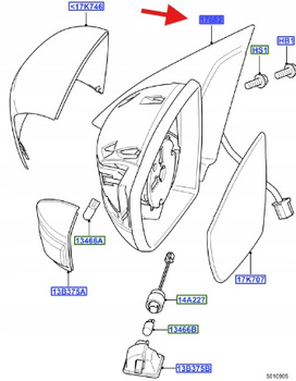 LUSTERKO ZEWNĘTNE LEWA STR. S-MAX/GALAXY 2006-15 1777397 _ 6M21-17682-ML