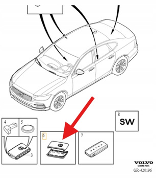 SKÓRZANA OBUDOWA PILOTA Maroon Brown VOLVO S90 S60 V90 V60 XC90 OE 31652191