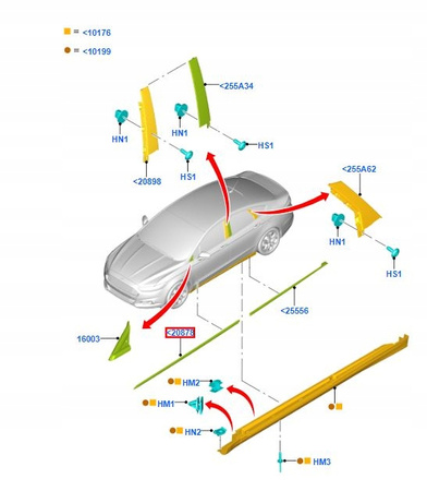 LEWA LISTWA DRZWI BOCZNYCH FORD MONDEO Mk5 2015-_2102158_FS73-F20849-AFSMAS