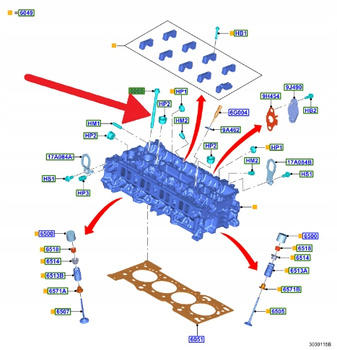 ŚRUBA GŁOWICY CYLINDRÓW 2.0 2.3 EB KUGA FOCUS 2019- 2558719 _ K2GE-6065-BA