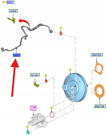 PRZEWÓD SERWA HAMULCA FORD C-MAX FOCUS 2012- OE 1824925 _ BV61-2420-BCE