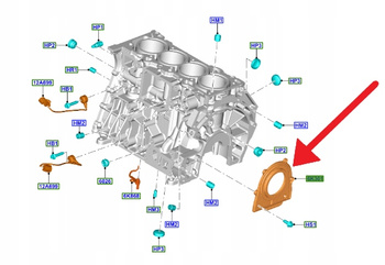USZCZELNIACZ WAŁU KORBOWEGO 2.0 2.3 EB 2.5 FORD OE 2432650 _ 1S7G-6A321-AB