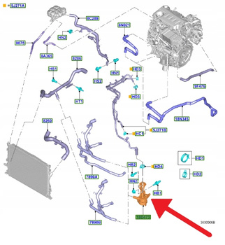 POMPA WODY 2.0 ECOBLUE FORD KUGA FOCUS 2018- OE 2612320 _ JX61-18D473-PC