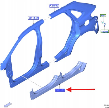 PŁYTA PRÓG NADWOZIA LEWA STRONA FORD EDGE 2015- 1909506 _ GT4B-R10131-AA
